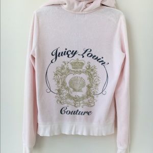 Juicy Couture Terrycloth zip up light pink