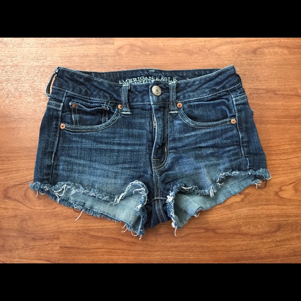 American Eagle Juniors Jean Shorts Size 0 Stretch