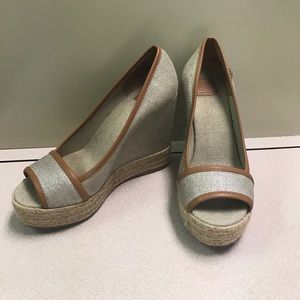 Tori Burch peep toe wedges