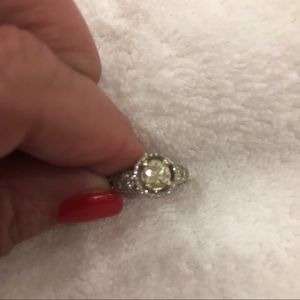 Diamond and platinum engagement ring