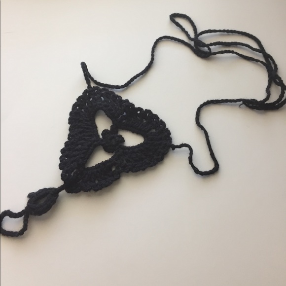 🌼Black Crochet Ankle/Toe Footless Sandal - Picture 4 of 6