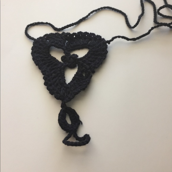 🌼Black Crochet Ankle/Toe Footless Sandal - Picture 6 of 6