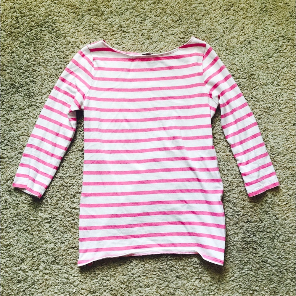 Pink and white striped shirt