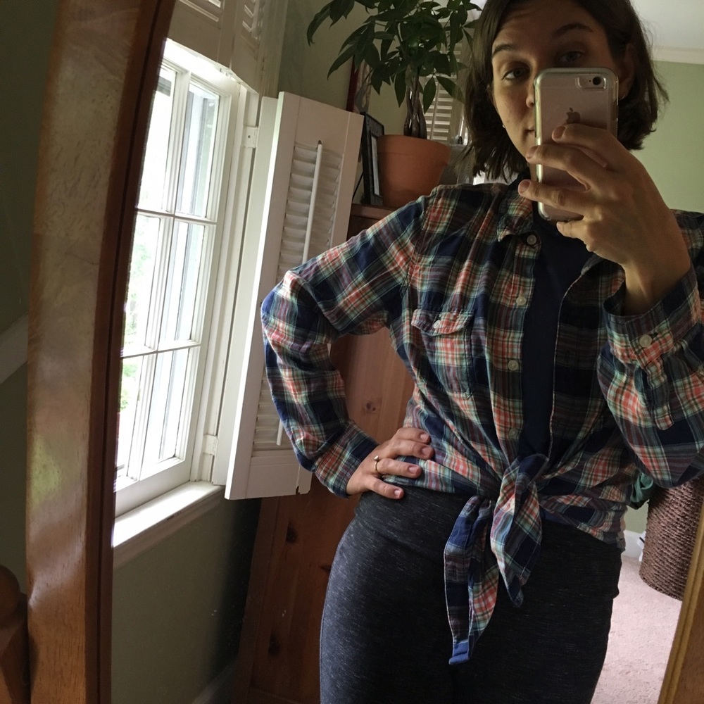 Vintage 100% cotton flannel plaid shirt