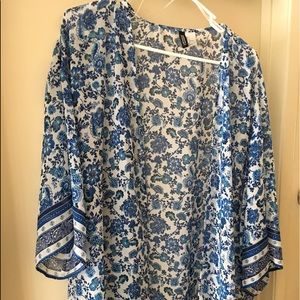 Blue Floral Kimono