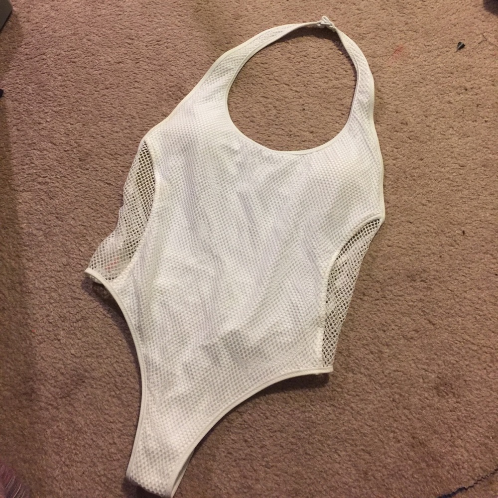 Sexy White Mesh One Piece Swim