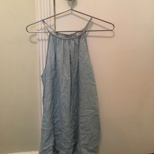 light wash denim tank