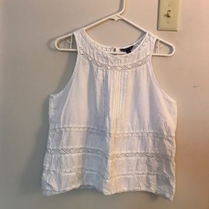 White sleeveless top