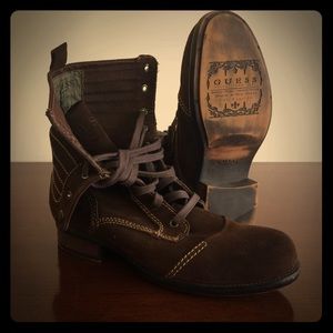 Men's size 11- Guess, brown suede high rise boot