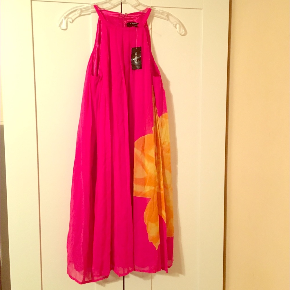 Pink halter style dress from Express