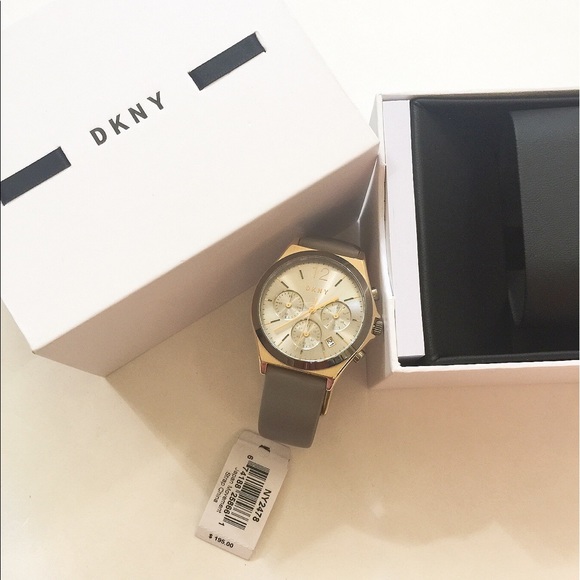 ?HP?NWT DKNY Chronograph Grey Leather Watch