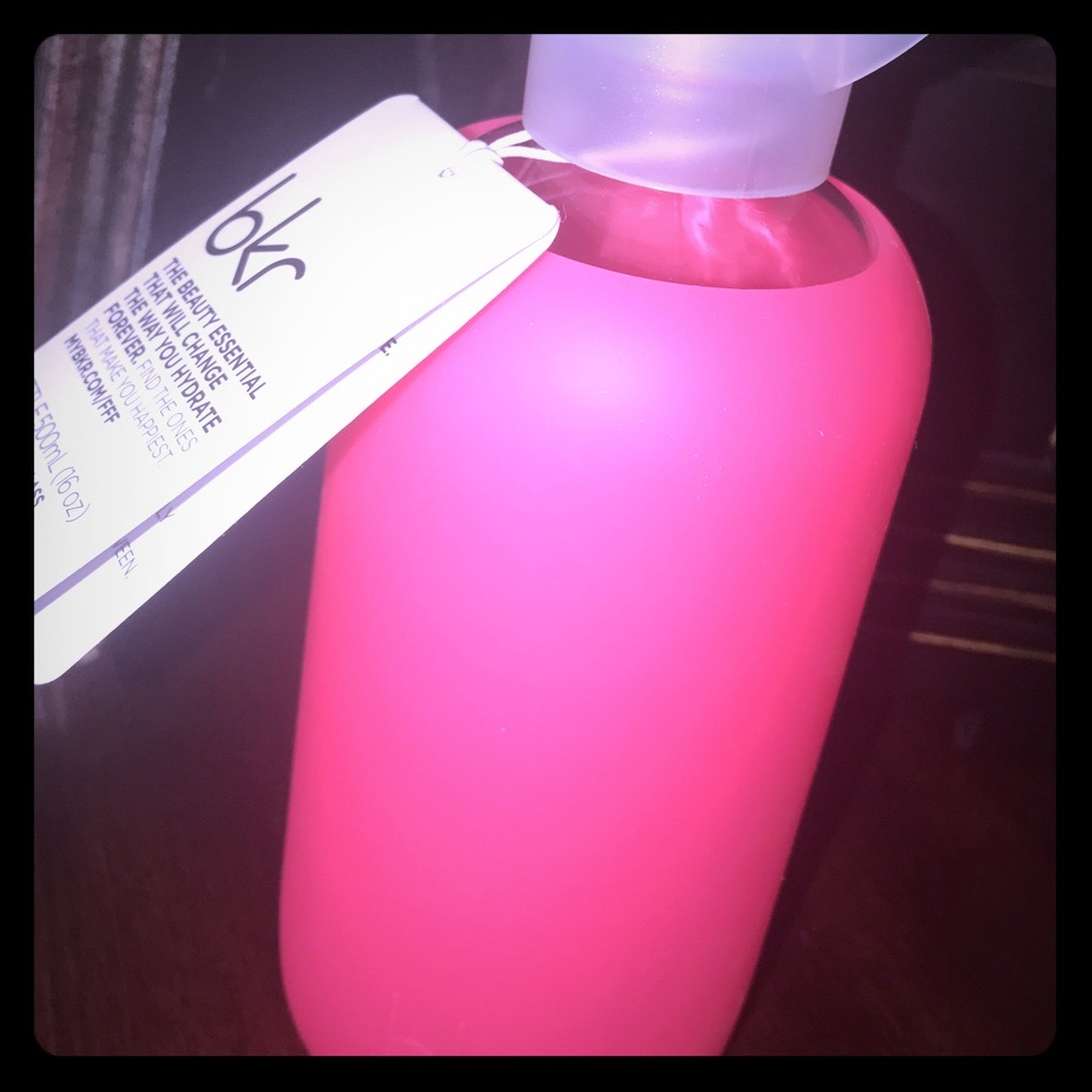 Hot pink bkr water bottle