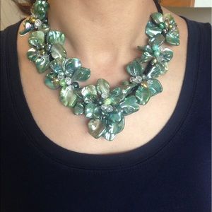 Handmade Freshwater pearl Seashell necklace 18"