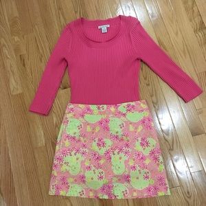 Long sleeve cotton pink sweater