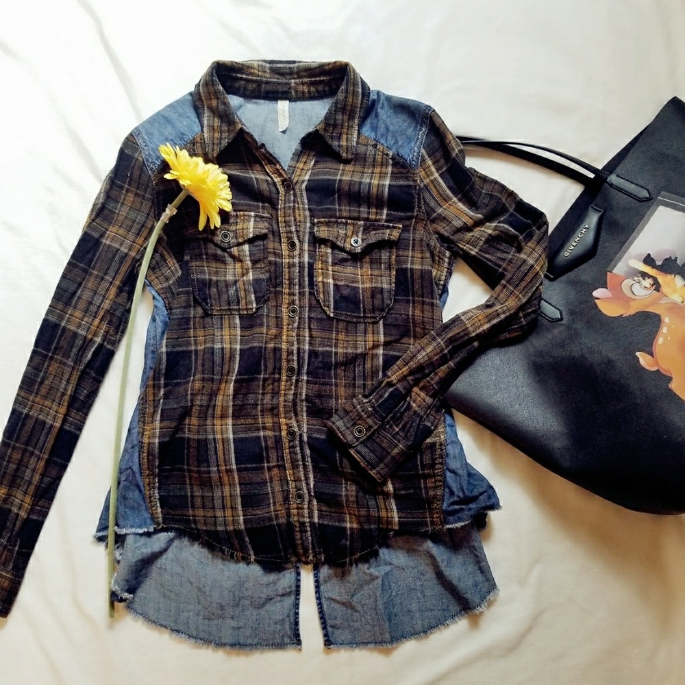 SALE Free People Road Trip Plaid Oversize Shirt