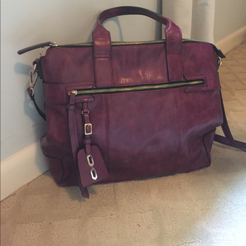 Pink leather tote ( vegan leather )