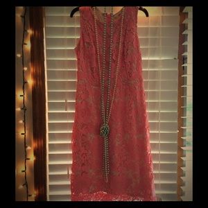 |New York & Company| Pink lace sleeveless dress