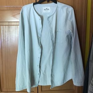 Button down shirt with crew neck collar