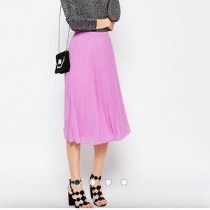 Lilac pleated midi skirt