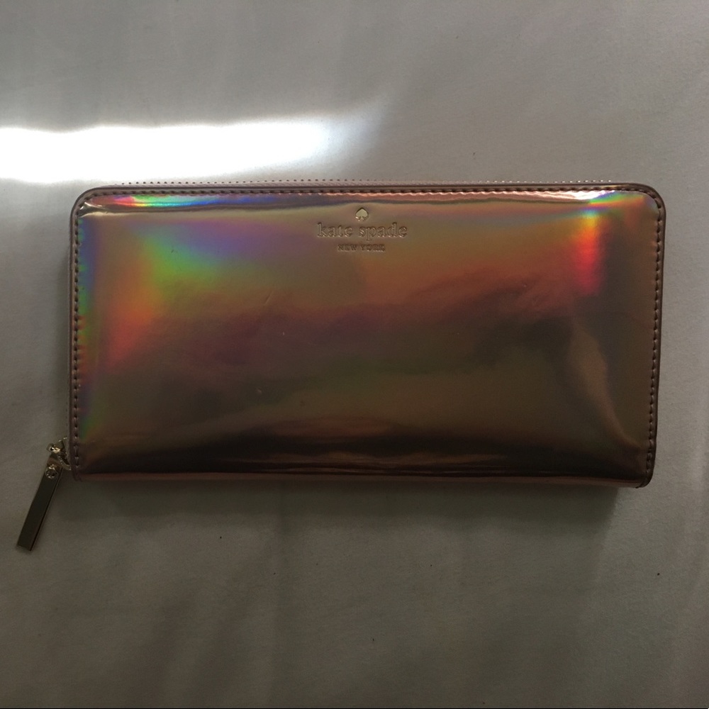 NWT Kate Spade holographic wallet