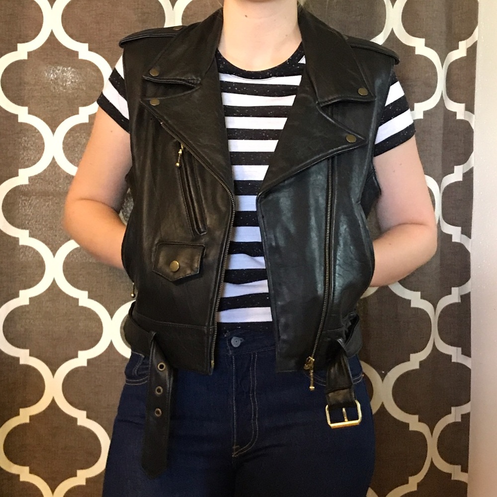 Genuine Leather Biker Vest