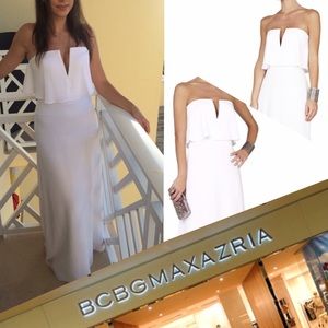 BCBGMazAzria • flowy, strapless overlay gown