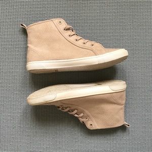 High top soft fabric sneakers