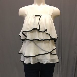 Ark & Co White Ruffle Layer Top