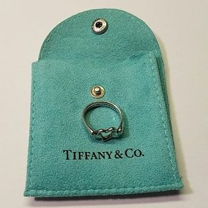 Authentic 925 silver Tiffany & Co open heart ring