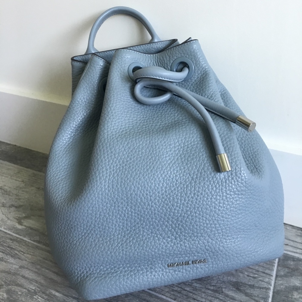 Michael Kors Dusty Blue Leather Backpack