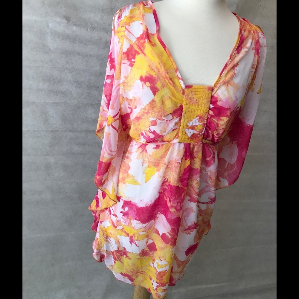 Summer Sheer Floral Mini Dress