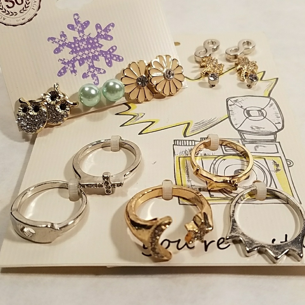 So Jewelry Fashion Rings & Earring Set