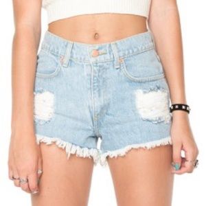 Brandy Melville Distressed High Waisted Shorts