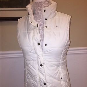 Tommy Hilfiger white puffer vest plush interior