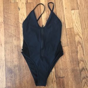 Black Peekaboo Mesh Swimsuit from Windsor
