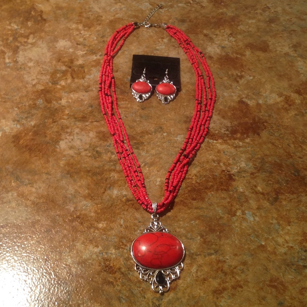 Necklace and earrings