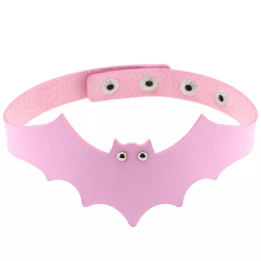 Pink Bat Choker Necklace Adjustable