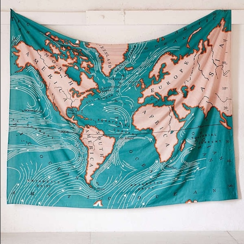Map of the world tapestry