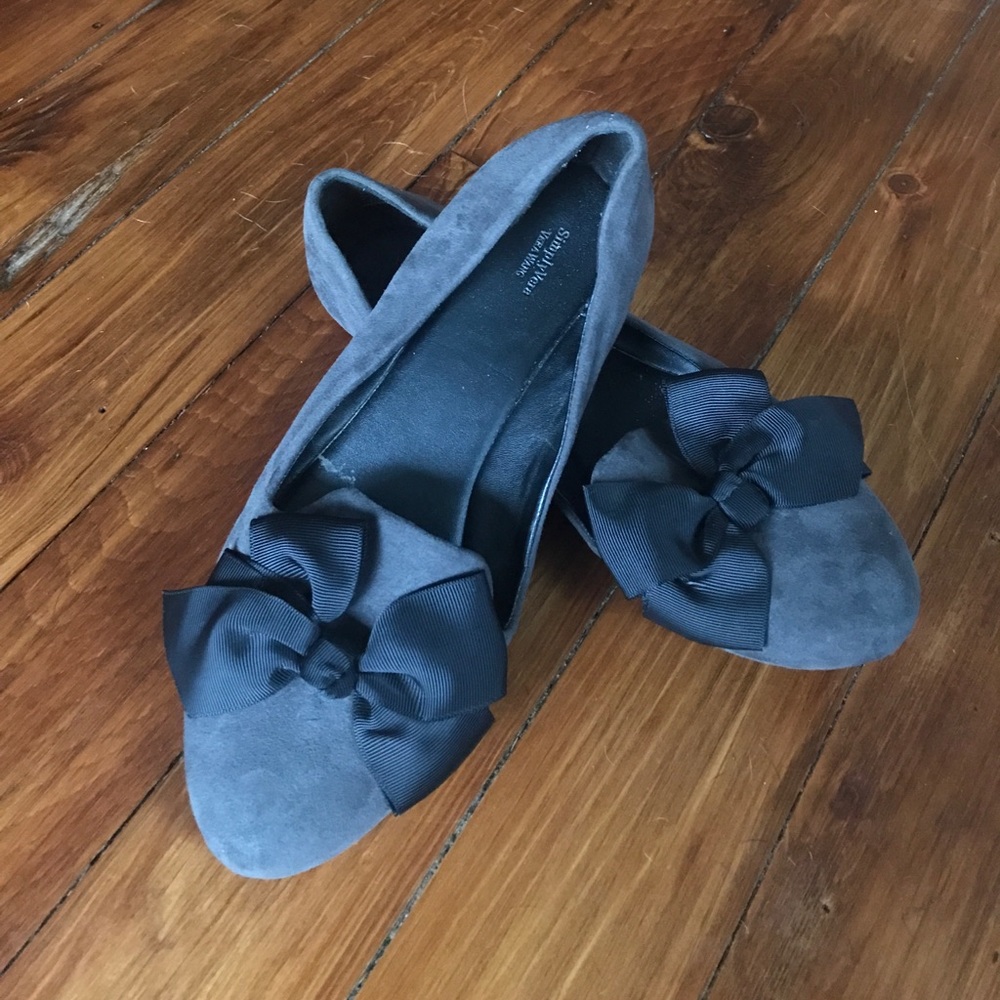 Suede Bow Flats
