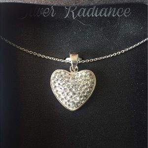 Clear Crystal Heart Pendant Necklace