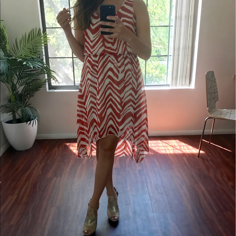 Orange Zebra Printed Dress