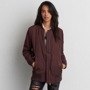 AMERICAN EAGLE PLUM BOMBER JACKET
