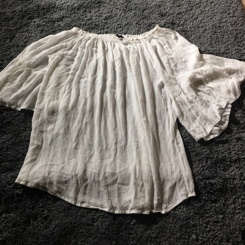 White off the shoulder blouse.