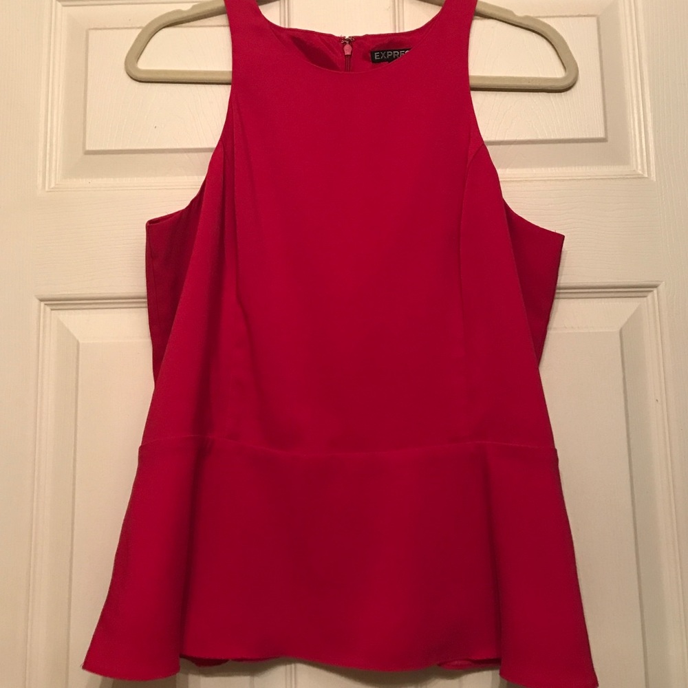 Express pink peplum blouse, size L