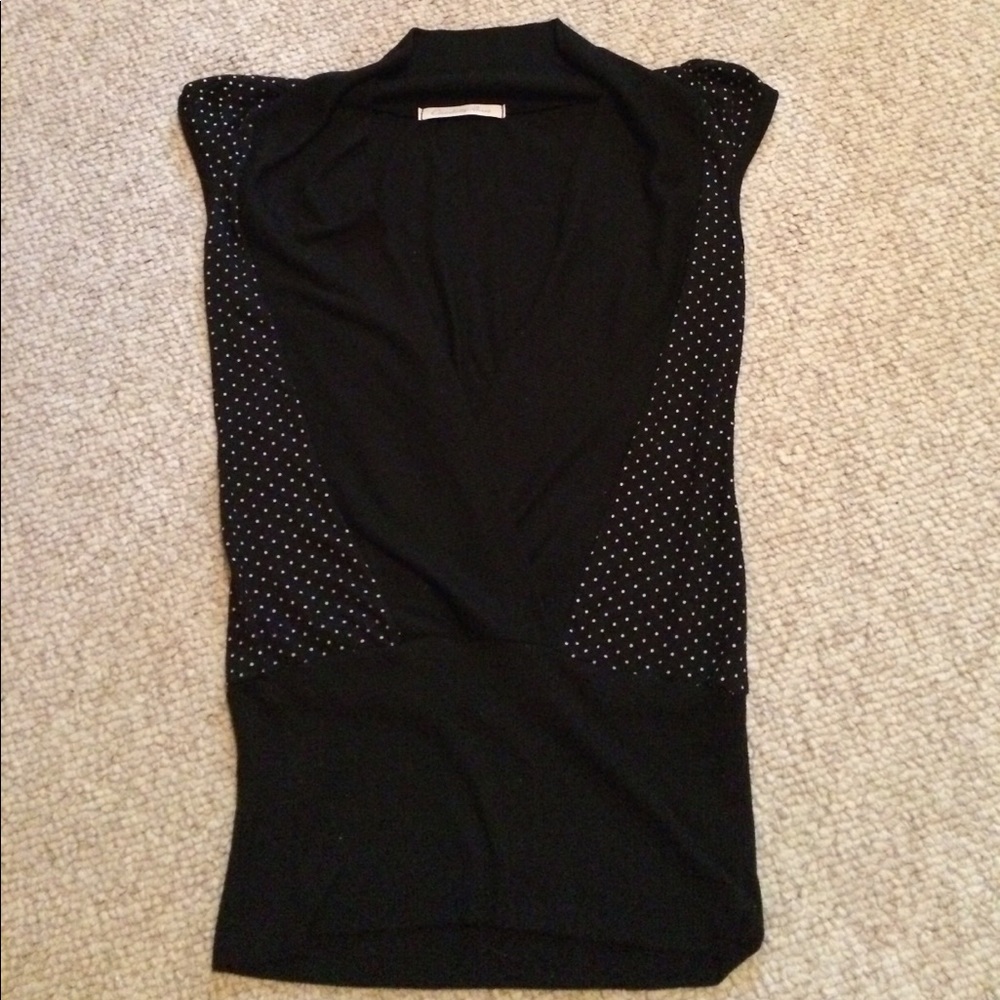 Charlotte Russe Low Cut Black/White Polka Dot Top