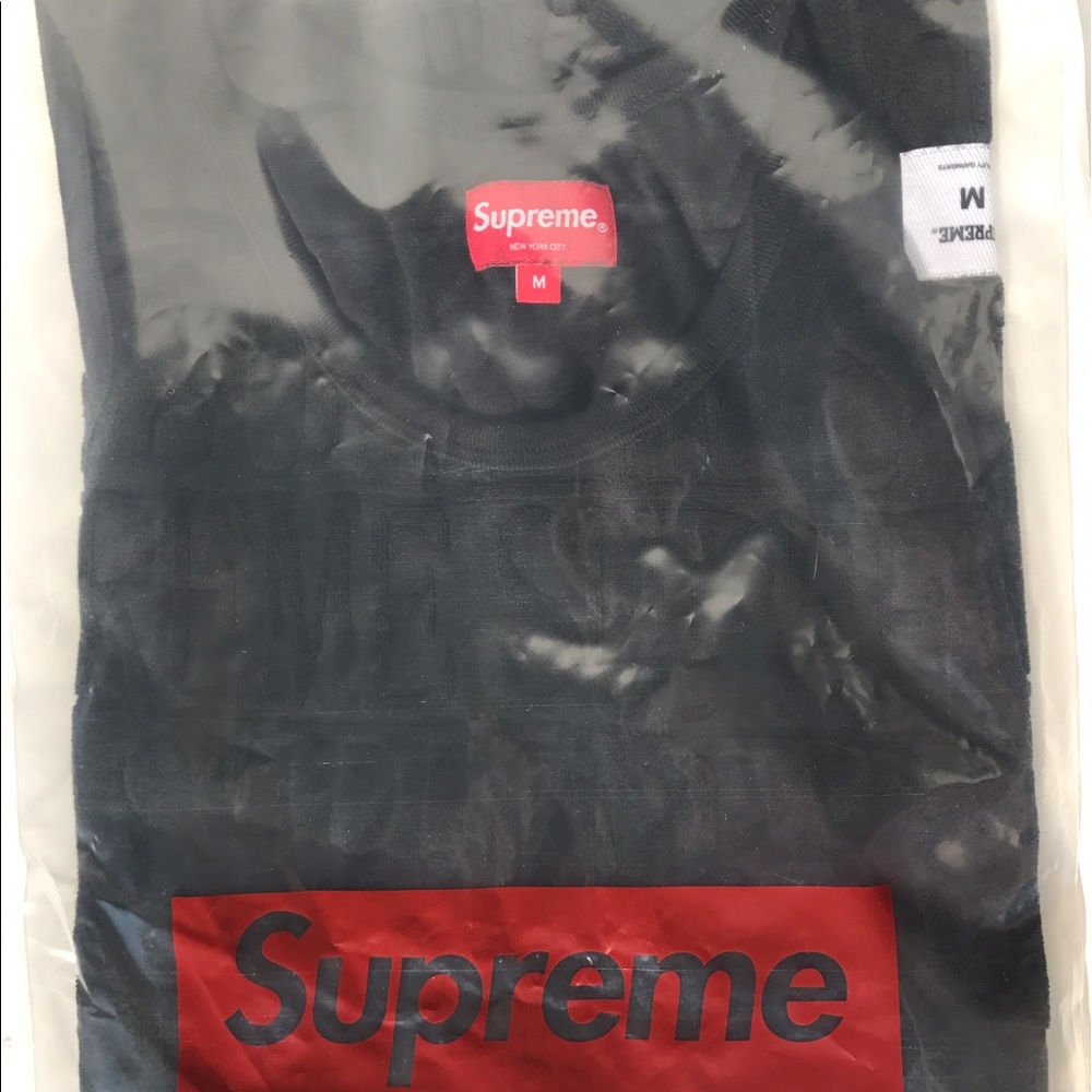 Supreme Logo Striped Terry Tank Top Black