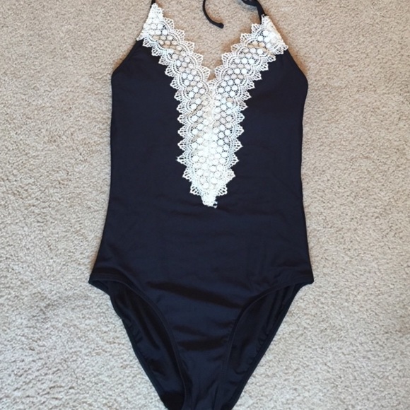 Halter Lace One-Piece Bathing / Swim Suit Boho - Picture 4 of 4