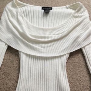 Off the should white shirt