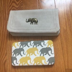 Elephant wallet and clutch bundle