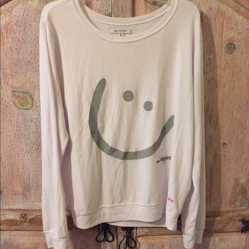Love peace world. Light sweater. I am happiness!